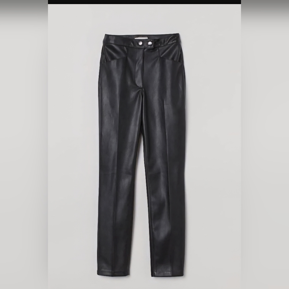 New Black Faux Leather Pants. - Picture 1 of 16